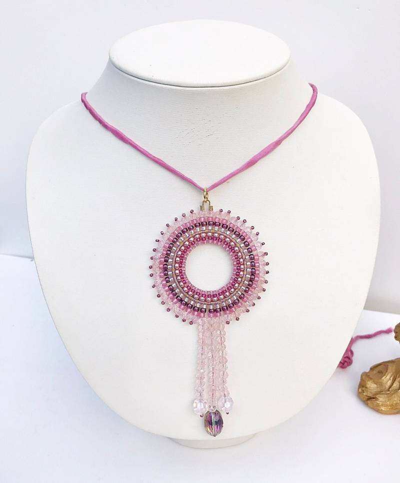 Boho-style Perlenkette Rosa Gold | Halskette Damen Ibiza Schmuck von IbizaSchmuck