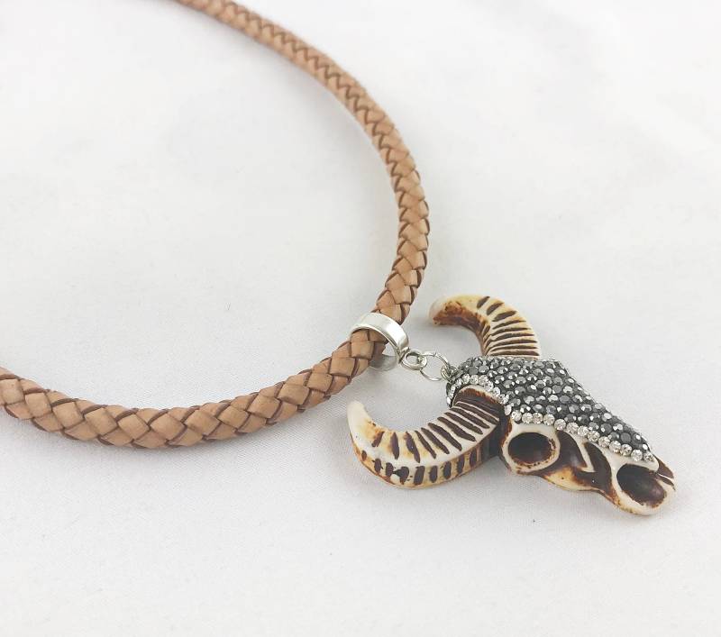 Herrenkette Aries Lederkette | Boho-style Halskette Herren Nappalederkette Braun Kurz Ibiza Schmuck von IbizaSchmuck