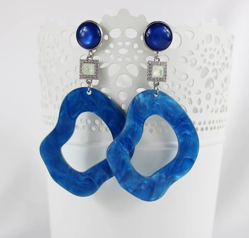 Ohrringe Silber - Boho Style | Hängend Blau Statement Ohrstecker Ohrhänger Ibiza Schmuck Ohrringe Silber - Boho Style | Hängend Blau Statement Ohrstecker Ohrhänger Ibiza Schmuck von IbizaSchmuck