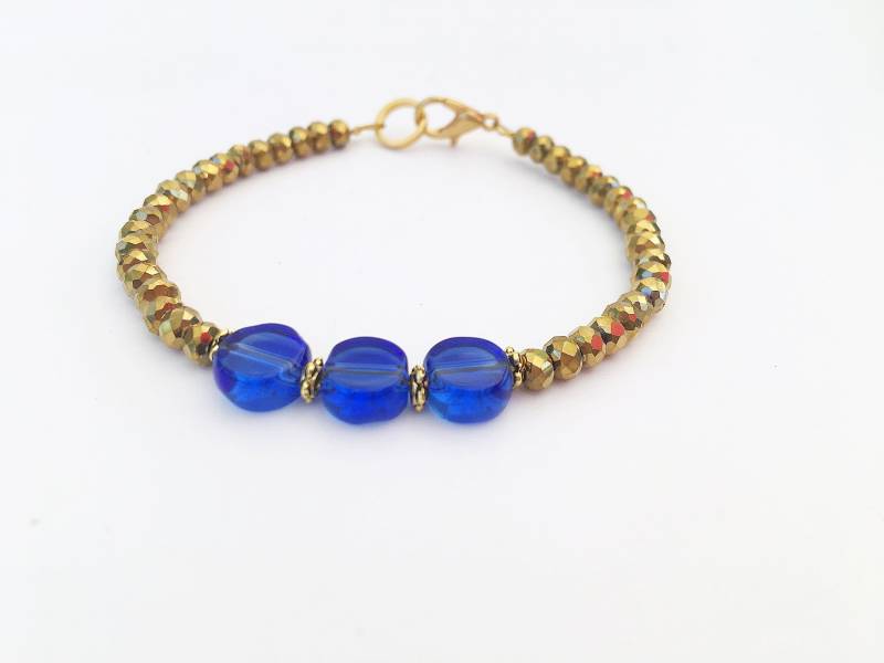 Perlenarmband Gold Damen | Boho Style Mit Edlen Preciosa-Perlen Unikat Damenarmband Aus Perlen Geschenkidee Für Ibizaschmuck von IbizaSchmuck