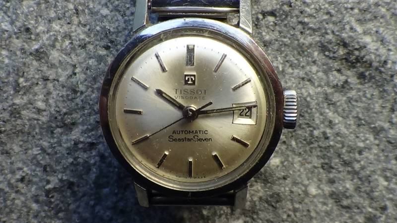 Tissot Seastar Seven Visodate Vintage Schweizer Autoamtic Damenuhr Silver Syren Song von Iboyart
