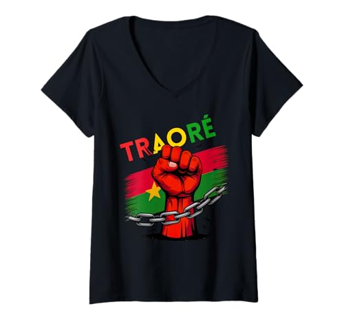 Damen Burkina Faso Ibrahim Traoré Thomas Sankara Traore Trikot T-Shirt mit V-Ausschnitt von Ibrahim Traoré Shirt