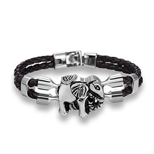 Ibralet Lederarmband Für Herren, Persönliche Elefant Armband Aus Leder Hand Kette Freundschaft Schnalle Männlich Weiblich Armreif Armband Glänzend Zubehör Festival Paar Präsentiert von Ibralet