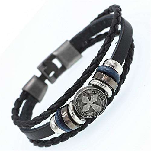 Lederarmband Für Herren, Auge Multilayer Diesel Armband Männer Lässige Mode Geflochtenes Leder Armreifen Für Frauen Holz Raupe Punk Rock Männer Schmuck Leuchtende Armband Accessoires Festival Pa von Ibralet