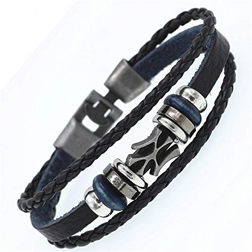 Lederarmband Für Herren, Auge Multilayer Diesel Armband Männer Lässige Mode Geflochtenes Leder Armreifen Für Frauen Holz Raupe Punk Rock Männer Schmuck Leuchtende Armband Accessoires Festival Pa von Ibralet