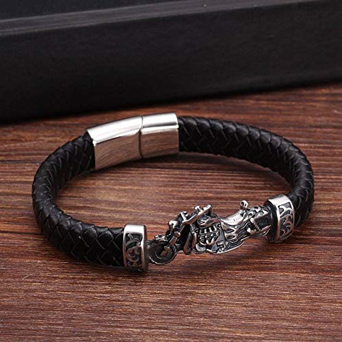 Lederarmband Für Herren, Vintage Persönliche Geflecht Sport Motorrad Armbänder Aus Echtem Leder Einzigartige Männer Mode Armreifen Leuchtende Armband Accessoires Festival Paar Präsentiert Freund von Ibralet