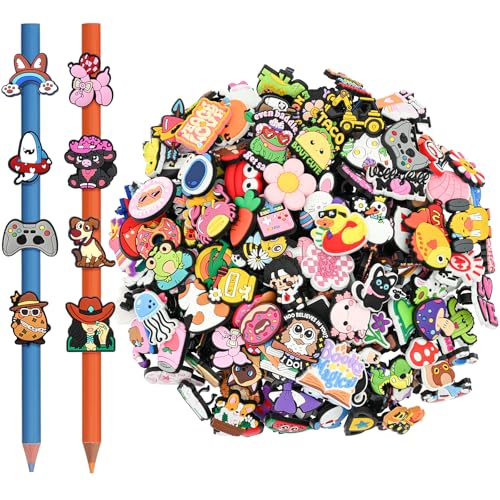 200 Stück Bleistiftaufsätze, niedliche Bleistift-Charms für Schüler, Großpackung für Schule, Lehrer, lustige Stiftaufsätze, Anhänger, PVC-Bleistifte, Clips, Zubehör, zufällige verschiedene Bleistifte 200 Stück Bleistiftaufsätze, niedliche Bleistift-Charms für Schüler, Großpackung für Schule, Lehrer, lustige Stiftaufsätze, Anhänger, PVC-Bleistifte, Clips, Zubehör, zufällige verschiedene Bleistifte von Ibuclein