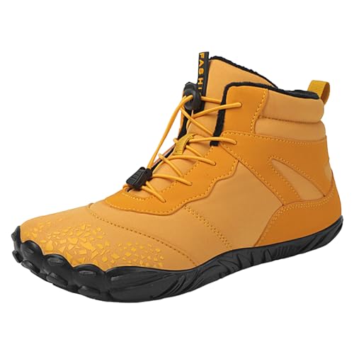 Ibuloule Barfußschuhe Winter, Unisex Outdoor Trekkingschuhe, Wasserdicht Sportschuhe für Camping Wandern von Ibuloule