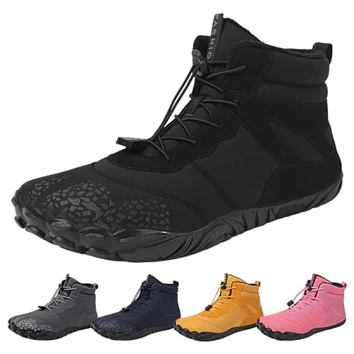 Ibuloule Barfußschuhe Winter, Unisex Outdoor Trekkingschuhe, Wasserdicht Sportschuhe für Camping Wandern von Ibuloule