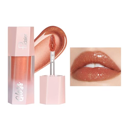 Lip Plumper Gloss, Wasserfester Lipgloss für Frauen, Langlebiger, transparenter Lippenbalsam, flüssiger Lippenstift, feuchtigkeitsspendender Lipgloss für Frauen und Mädchen Ibuloule von Ibuloule