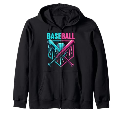 Baseball Dripping Ice Cream Drip Baseballhandschuh Sport für Kinder Kapuzenjacke von Ice Cream Baseball Drip Graphics Boys Youth Men