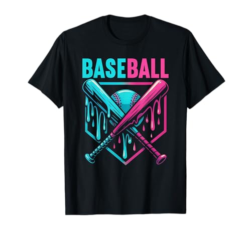 Baseball Dripping Ice Cream Drip Baseballhandschuh Sport für Kinder T-Shirt von Ice Cream Baseball Drip Graphics Boys Youth Men