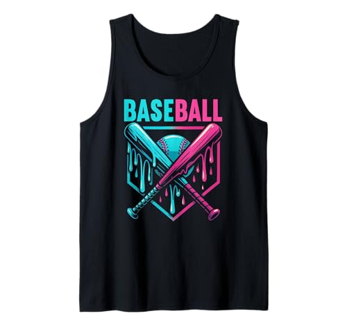 Baseball Dripping Ice Cream Drip Baseballhandschuh Sport für Kinder Tank Top von Ice Cream Baseball Drip Graphics Boys Youth Men