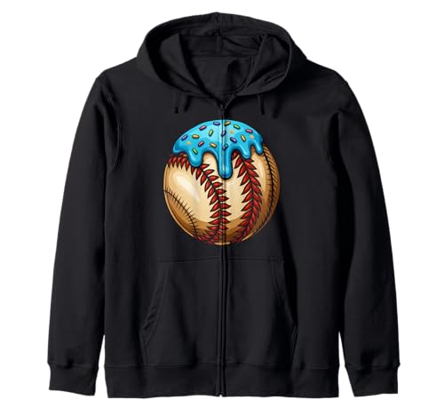 Baseball Ice Cream Drip Baseball Dripping Sport für Mädchen und Kinder Kapuzenjacke von Ice Cream Baseball Drip Graphics Boys Youth Men
