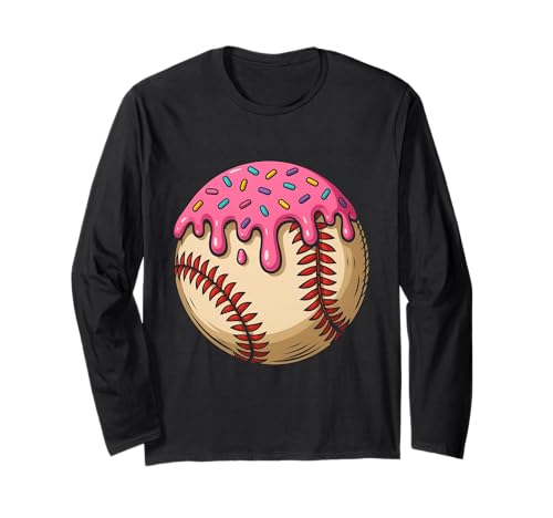 Baseball Ice Cream Drip Baseball Dripping Sport für Mädchen und Kinder Langarmshirt von Ice Cream Baseball Drip Graphics Boys Youth Men