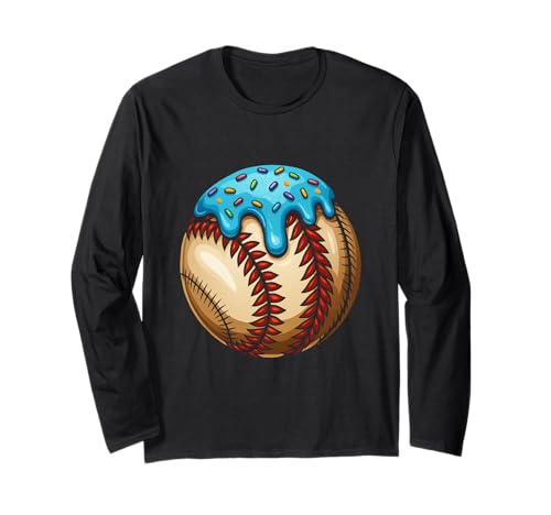 Baseball Ice Cream Drip Baseball Dripping Sport für Mädchen und Kinder Langarmshirt von Ice Cream Baseball Drip Graphics Boys Youth Men