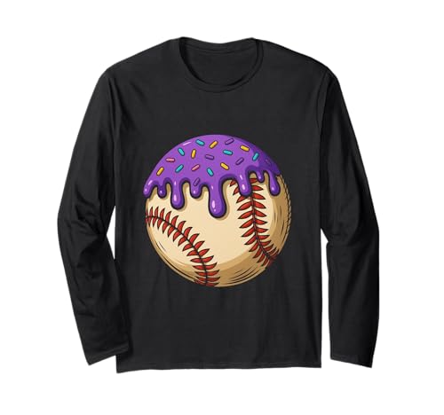 Baseball Ice Cream Drip Baseball Dripping Sport für Mädchen und Kinder Langarmshirt von Ice Cream Baseball Drip Graphics Boys Youth Men