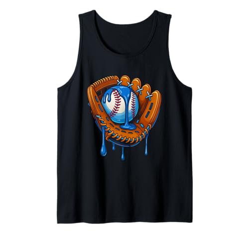 Drip Baseball Catcher für Kinder mit tropfenden Handschuhen für Baseball-Eiscreme Tank Top von Ice Cream Baseball Drip Graphics Boys Youth Men