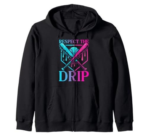 Respect The Drip Baseball Dripping Ice Cream Drip Drip Handschuh für Kinder Kapuzenjacke von Ice Cream Baseball Drip Graphics Boys Youth Men