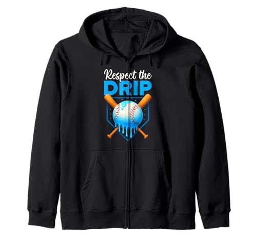 Respect The Drip Baseball Dripping Ice Cream Drip Drip Handschuh für Kinder Kapuzenjacke von Ice Cream Baseball Drip Graphics Boys Youth Men
