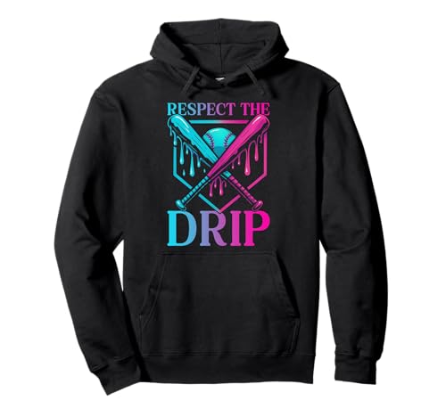 Respect The Drip Baseball Dripping Ice Cream Drip Drip Handschuh für Kinder Pullover Hoodie von Ice Cream Baseball Drip Graphics Boys Youth Men