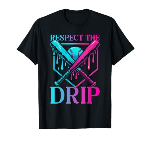 Respect The Drip Baseball Dripping Ice Cream Drip Drip Handschuh für Kinder T-Shirt von Ice Cream Baseball Drip Graphics Boys Youth Men