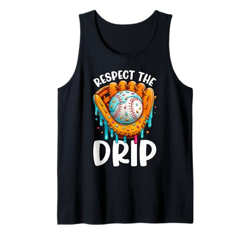 Respect The Drip Baseball Dripping Ice Cream Drip Drip Handschuh für Kinder Tank Top von Ice Cream Baseball Drip Graphics Boys Youth Men