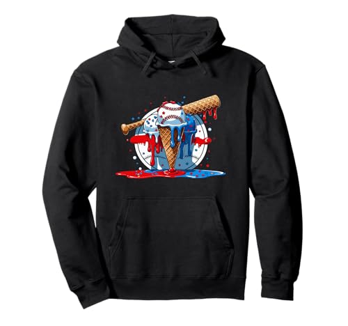 4. Juli Rot Weiß und Blau Baseball Ice Cream Drip Boys Pullover Hoodie 4. Juli Rot Weiß und Blau Baseball Ice Cream Drip Boys Pullover Hoodie von Ice Cream Drip Baseball Bat Fans Design Apparel