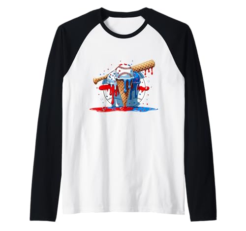 4. Juli Rot Weiß und Blau Baseball Ice Cream Drip Boys Raglan 4. Juli Rot Weiß und Blau Baseball Ice Cream Drip Boys Raglan von Ice Cream Drip Baseball Bat Fans Design Apparel