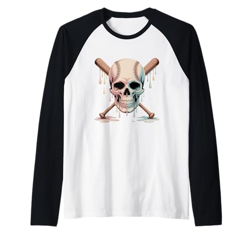 Halloween Skull Baseball Ice Cream Drip für Jungen, Jugend, Kinder, Herren Raglan Halloween Skull Baseball Ice Cream Drip für Jungen, Jugend, Kinder, Herren Raglan von Ice Cream Drip Baseball Bat With Halloween