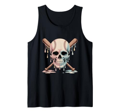 Halloween Skull Baseball Ice Cream Drip für Jungen, Jugend, Kinder, Herren Tank Top Halloween Skull Baseball Ice Cream Drip für Jungen, Jugend, Kinder, Herren Tank Top von Ice Cream Drip Baseball Bat With Halloween