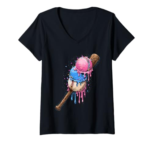 Damen Baseball-Eiscreme-Tropfkegel, lustig, Jugendliche, Jungen, Sportliebhaber T-Shirt mit V-Ausschnitt Damen Baseball-Eiscreme-Tropfkegel, lustig, Jugendliche, Jungen, Sportliebhaber T-Shirt mit V-Ausschnitt von Ice Cream Drip Baseball Fan Graphics Art Apparel