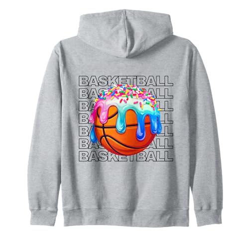 Basketball Jungen Mädchen Streusel Basketball EIS Tropfen Kapuzenjacke Basketball Jungen Mädchen Streusel Basketball EIS Tropfen Kapuzenjacke von Ice Cream Drip Basketball Stuff Boys Girls