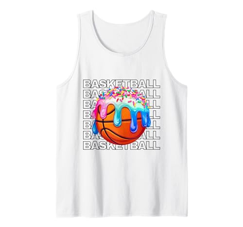 Basketball Jungen Mädchen Streusel Basketball EIS Tropfen Tank Top von Ice Cream Drip Basketball Stuff Boys Girls