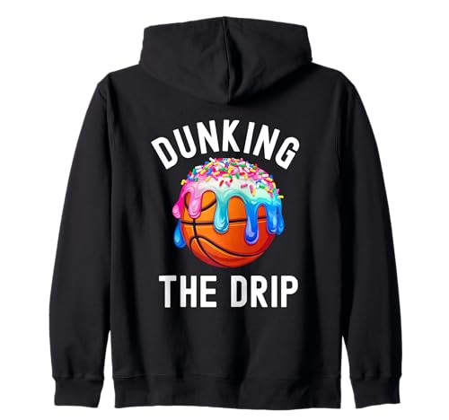 Basketball Jungen Mädchen Streusel Basketball Eis Tropfen Kapuzenjacke Basketball Jungen Mädchen Streusel Basketball Eis Tropfen Kapuzenjacke von Ice Cream Drip Basketball Stuff Boys Girls