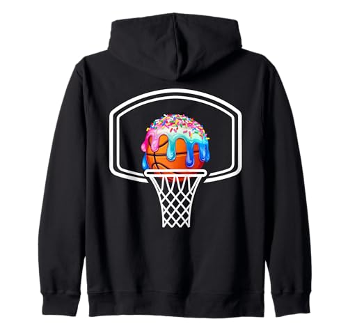 Basketball Jungen Mädchen Streusel Basketball Eis Tropfen Kapuzenjacke Basketball Jungen Mädchen Streusel Basketball Eis Tropfen Kapuzenjacke von Ice Cream Drip Basketball Stuff Boys Girls