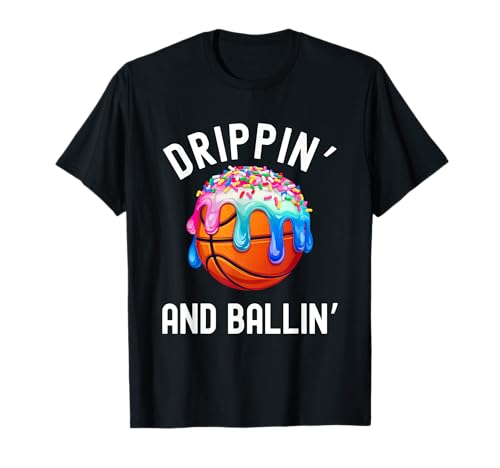 Basketball Jungen Mädchen Streusel Basketball Eis Tropfen T-Shirt Basketball Jungen Mädchen Streusel Basketball Eis Tropfen T-Shirt von Ice Cream Drip Basketball Stuff Boys Girls