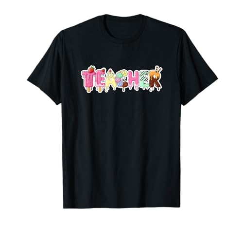 Vintage Ice Cream Teacher Shirt Damen Lustig Männer Kindergarten T-Shirt Vintage Ice Cream Teacher Shirt Damen Lustig Männer Kindergarten T-Shirt von Ice Cream Drip Shirt Dessert Back To School Co