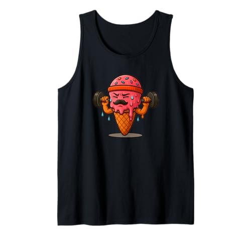 Lustiges Gewichtheben Eiscreme Kostüm für Erwachsene und Kinder Tank Top von Ice Cream Outfit