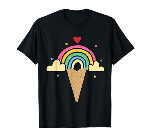 Eiscreme Retro Regenbogen 70er 80er Jahre Sommer Geschenk für Kinder Frauen T-Shirt Eiscreme Retro Regenbogen 70er 80er Jahre Sommer Geschenk für Kinder Frauen T-Shirt von Ice Cream Retro Rainbow Tee