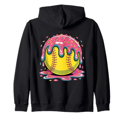 Softball Drip Ice Cream Sprinkles Softball Women Kids Girls Kapuzenjacke Softball Drip Ice Cream Sprinkles Softball Women Kids Girls Kapuzenjacke von Ice Cream With Sprinkles Softball Drip For Girls