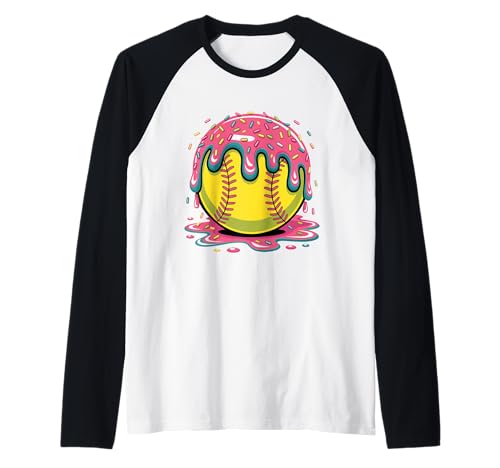 Softball Drip Ice Cream Sprinkles Softball Women Kids Girls Raglan Softball Drip Ice Cream Sprinkles Softball Women Kids Girls Raglan von Ice Cream With Sprinkles Softball Drip For Girls