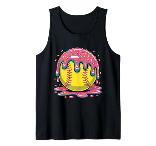 Softball Drip Ice Cream Sprinkles Softball Women Kids Girls Tank Top von Ice Cream With Sprinkles Softball Drip For Girls