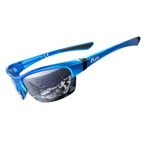 ICECUBE AVENTO Polarisierte Sport-Sonnenbrille UV400 Schutz mit Anti-Rutsch-Funktion und leichtem Rahmen - für Männer und Frauen beim Fahren, Laufen (Blue/Grey Mirror) von ICECUBE