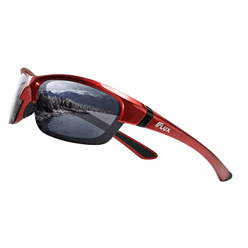 ICECUBE AVENTO Polarisierte Sport-Sonnenbrille UV400 Schutz mit Anti-Rutsch-Funktion und leichtem Rahmen - für Männer und Frauen beim Fahren, Laufen (Red) von ICECUBE