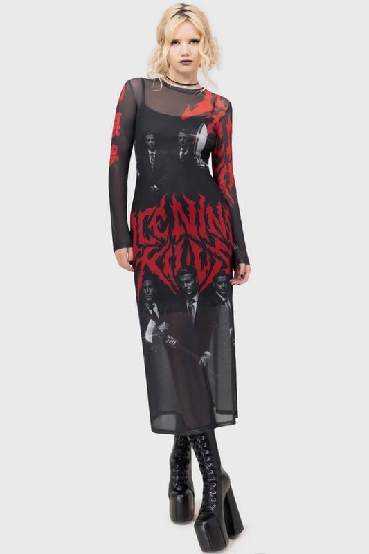 Ice Nine Kills by Killstar Welcome To Horrorwood Maxi Dress Langes Kleid schwarz in S von Ice Nine Kills by Killstar