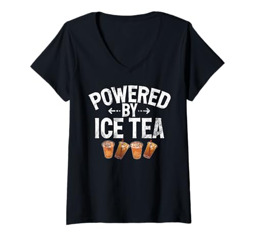 Damen Bereitgestellt von Ice Tea T-Shirt mit V-Ausschnitt Damen Bereitgestellt von Ice Tea T-Shirt mit V-Ausschnitt von Ice Tea Gifts