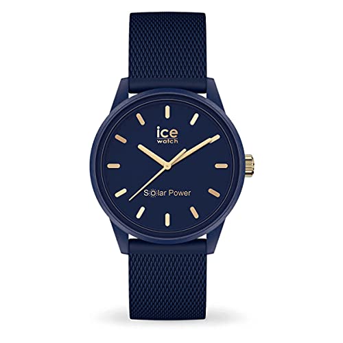 Ice-Watch - ICE solar power Navy gold Mesh - Blaue Damenuhr mit Silikonarmband - 018743 (Small) von ICE-WATCH