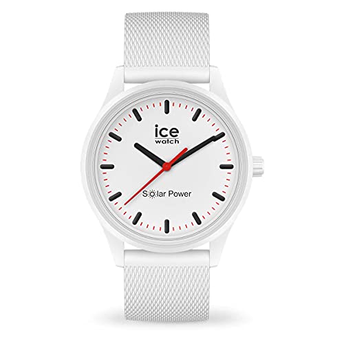 Ice-Watch - ICE solar power Polar Mesh - Weiße Herren/Unisexuhr mit Silikonarmband - 018390 (Medium) von ICE-WATCH