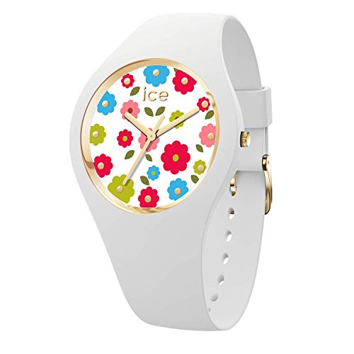 Ice-Watch - ICE flower Flower power - Weiße Damenuhr mit Silikonarmband - 017582 (Small) von ICE-WATCH